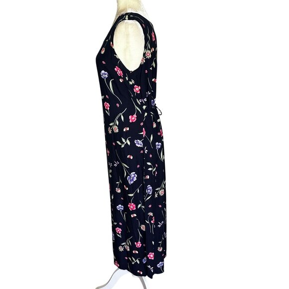 Kathie Lee Floral Sheath Dress Womens 10 Y2K Cottagecore Summer Maxi - Picture 5 of 10